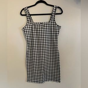 SHEIN Black and White Plaid Bodycon Dress Size:Xl